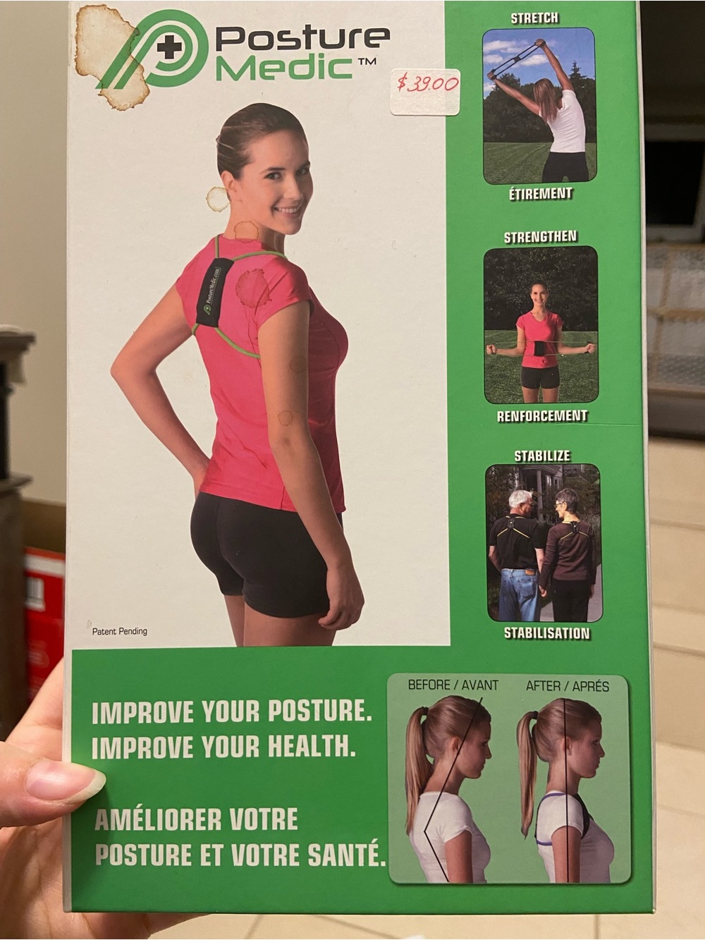 Posture Medic Back Posture Corrector - Purple/Black size small